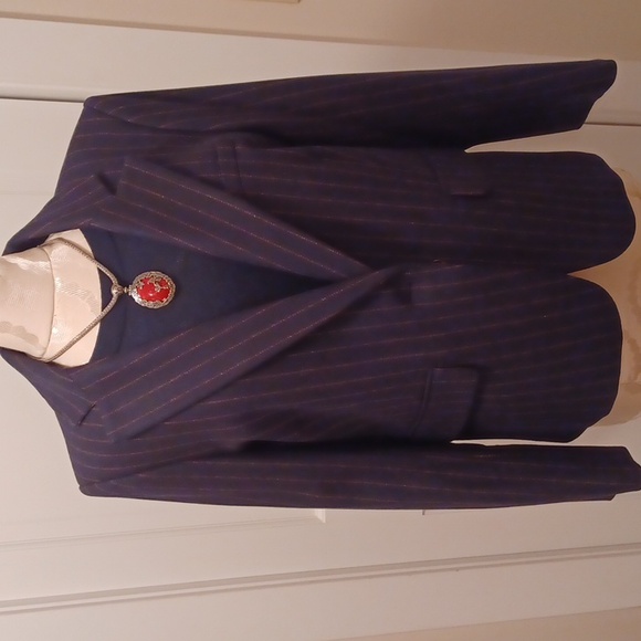 Veronica Beard Tyra Navy Pinstripe Dickey Jacket NWT - Picture 13 of 14